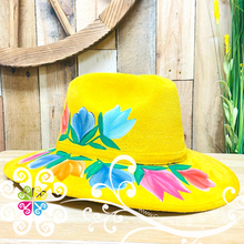 Canary Yellow Multicolor Flowers - Hand Painted Fall Hat