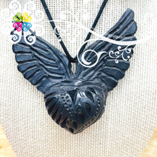 6- Angel Heart Set - Black Clay Jewelry