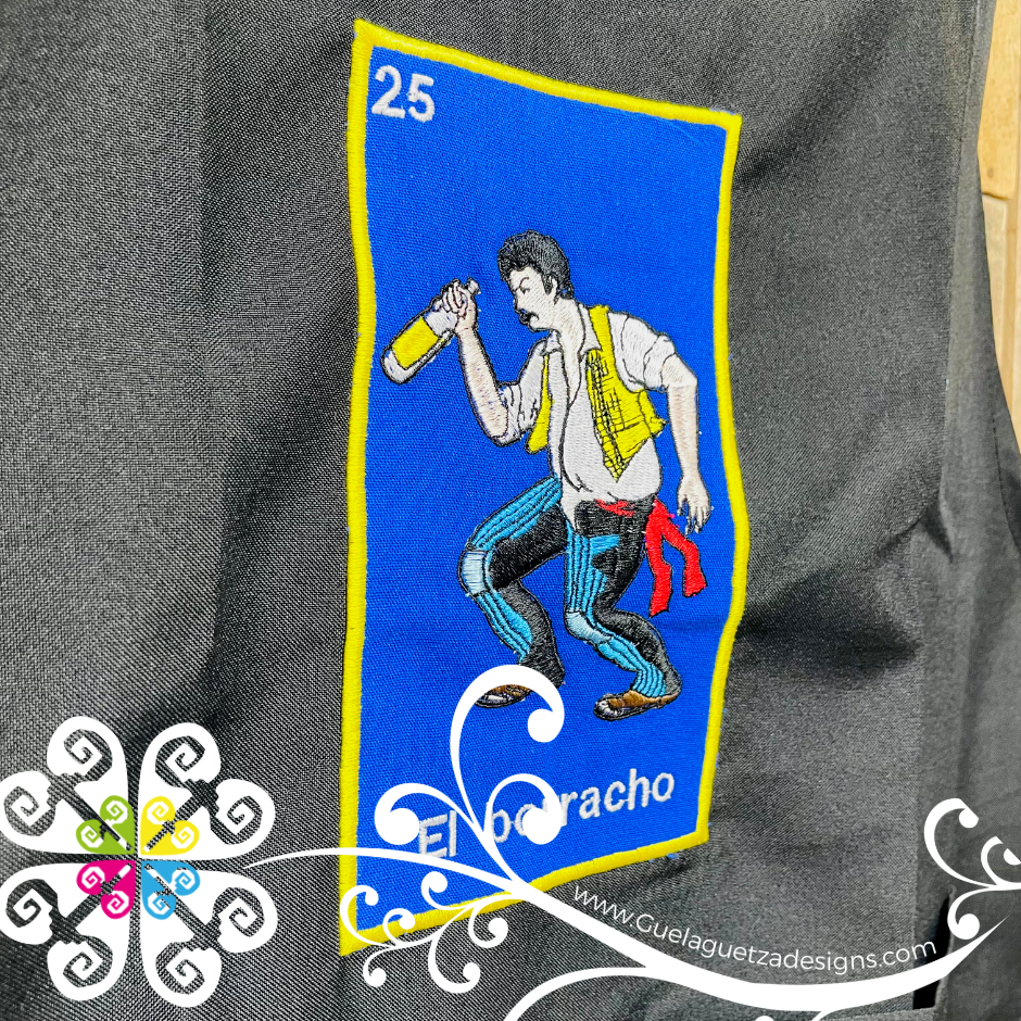 El BorrachoMX Embroider Apron - Mandil LoteriaMX
