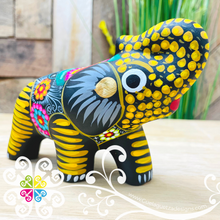 Small Clay Elephant - Hand Painted Figure