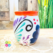 Flower White Cantarito Decorated Cup