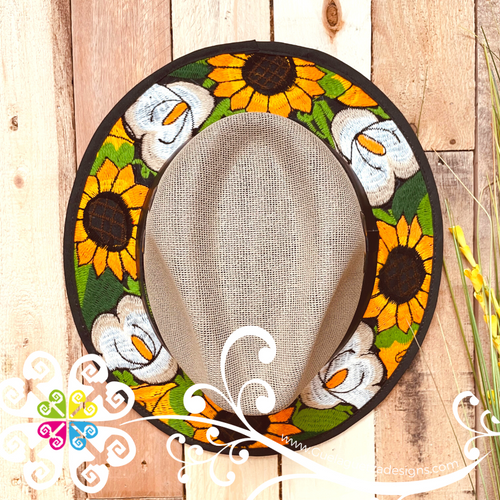 Earth Sunflowers Embroider Summer Hat