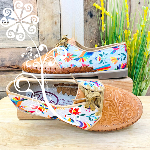 White Multicolor Otomi - Loafers Artisan Leather Women Shoes