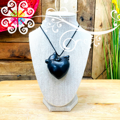 Pulsing Heart - Black Clay Jewelry