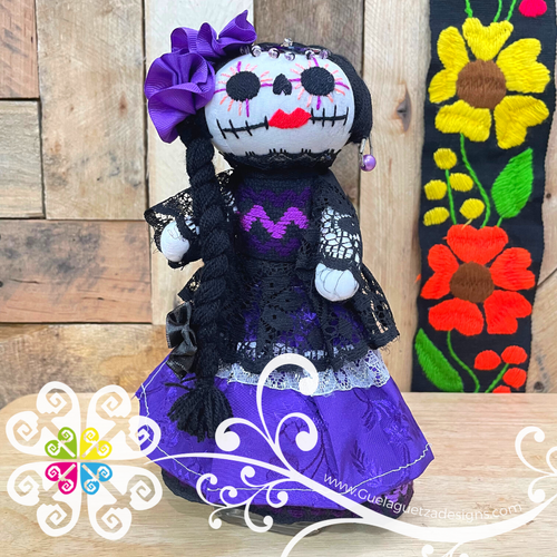 Purple Catrina Mexican Otomi Doll - Fina
