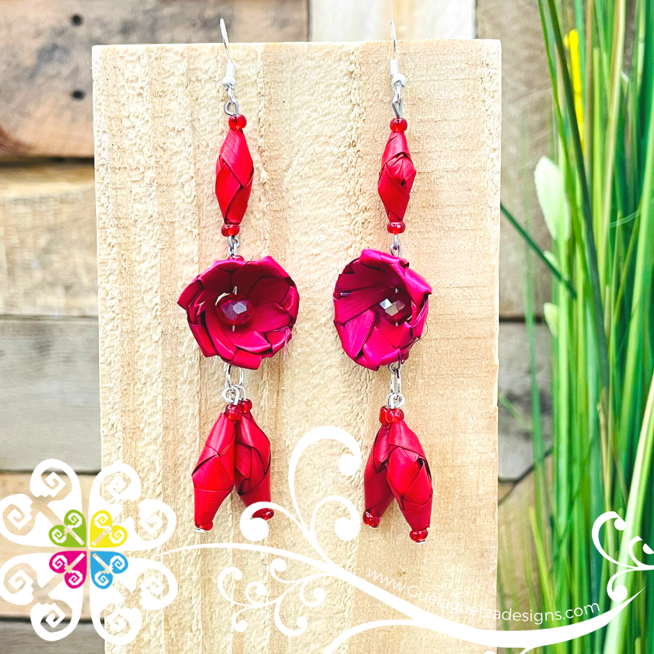 Blooming Rose Earrings - Palm Earrings