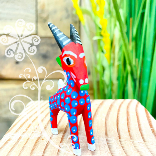 Mini Goat Alebrije Handcarve Wood Decoration Figure
