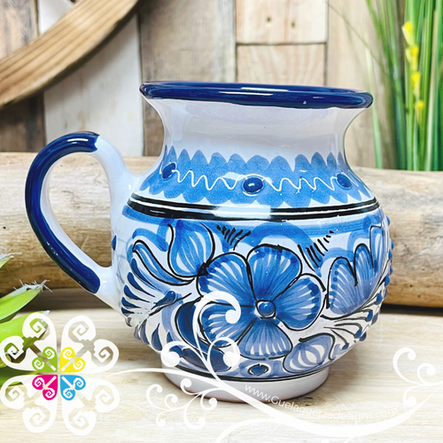 Floral Blue Talavera Ponchera Mug