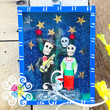 Blue Couple Mexican Box Decor - Cajita Decorativa Barro Cocido