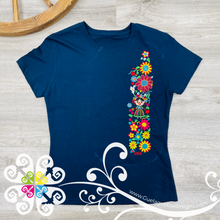 Embroider Women Tee- Mexican Doll