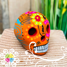 Extra Mini Multicolor Hand Painted Sugar Skull  - Calaverita Guerrero
