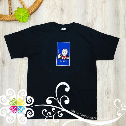 El Jefe Embroider Tee - LoteriaMX Shirt