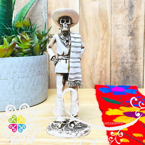 Small Catrin with Sarape - Day of the Dead Decoration Statue