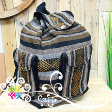 Large Boho Backpack with 3 Pockets - - Mochila Escolar