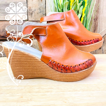 Brown Leather Wedges Women Shoes