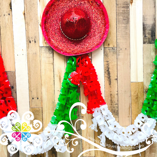 Large Tricolor Fiesta Decor - Worm Flower Banner