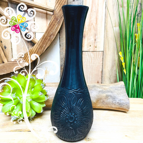 Medium Florero Vase - Barro Negro Oaxaca