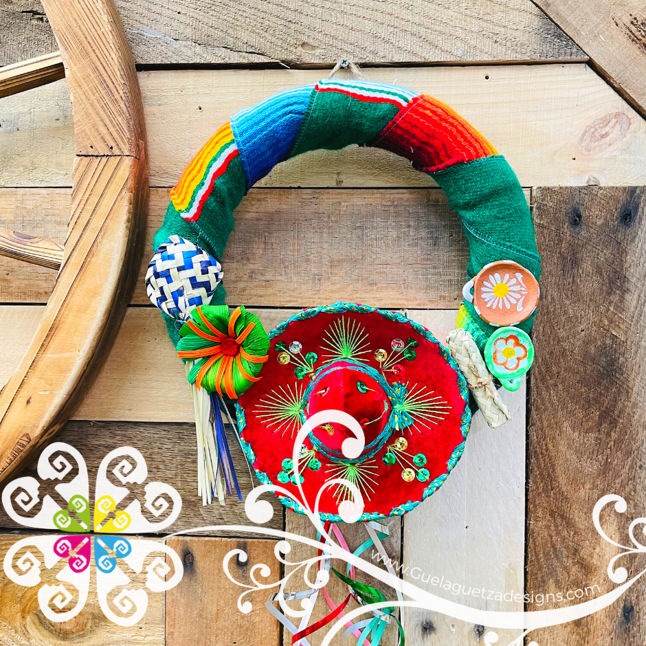 Mexican Sarape Wreath - Corona Navidena