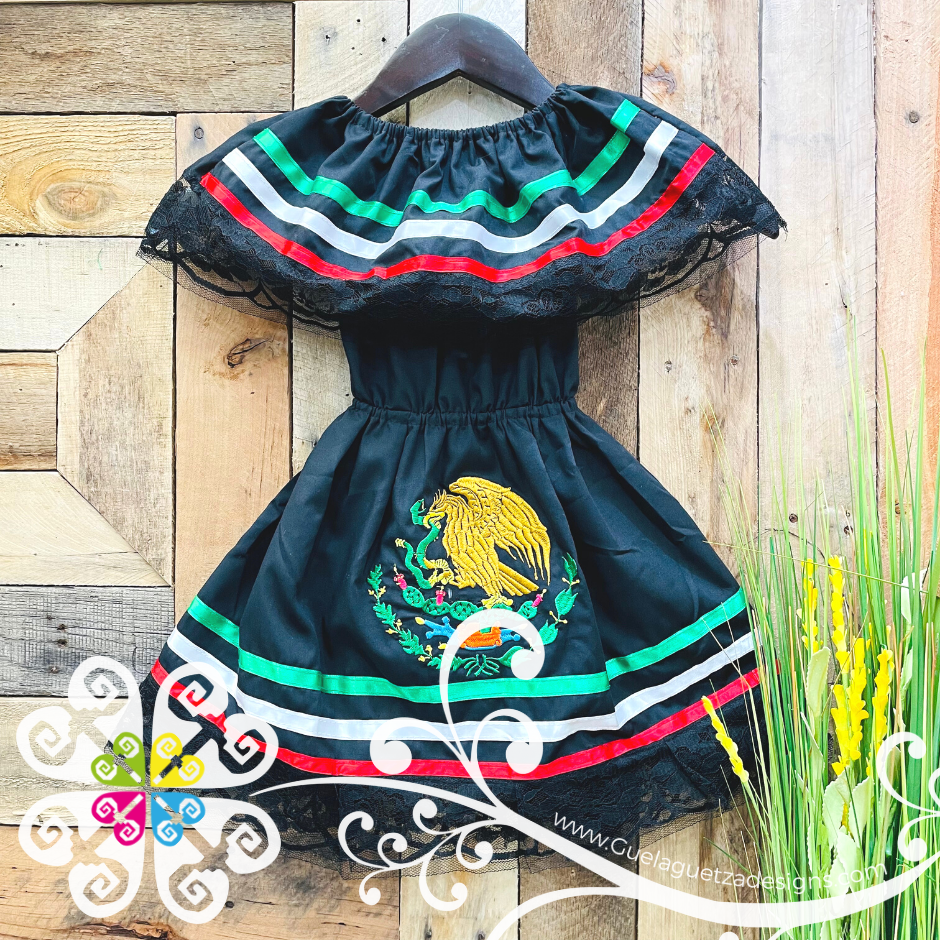 Long black 2025 mexican dress