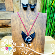 Angel Wings Heart Set - Black Clay Jewelry