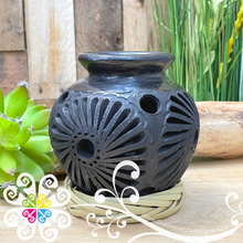 Medium Cantarito Black Clay Vase - Barro Negro Oaxaca