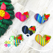 Set of 6 Cambray Hearts - Mexican Ornaments