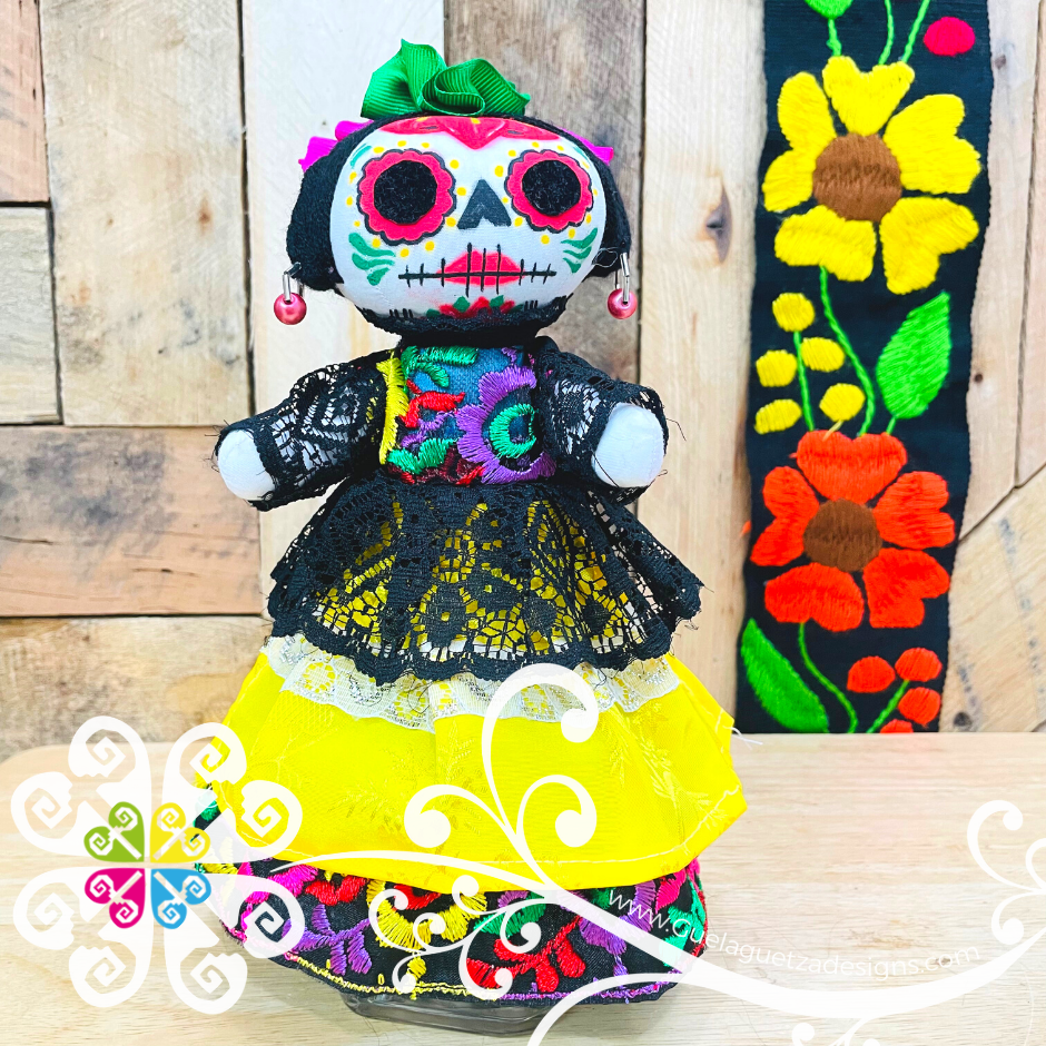 Yellow Catrina Mexican Otomi Doll - Fina