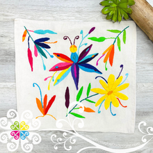 Dragonfly Design - Square Natural Otomi Decorative Pillow Cases