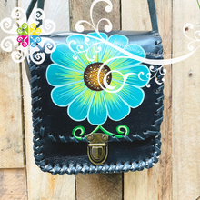 Floral Painted Small Leather Bag - Mariconera