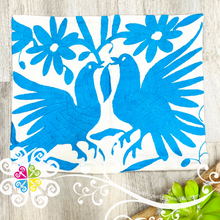 Blue Turquoise Otomi Decorative Pillow Cases - with Zipper