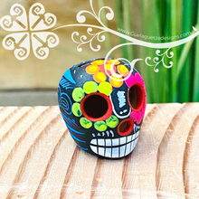 Extra Mini Multicolor Hand Painted Sugar Skull  - Calaverita Guerrero