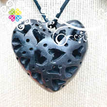 8- Lovely Heart Set - Black Clay Jewelry