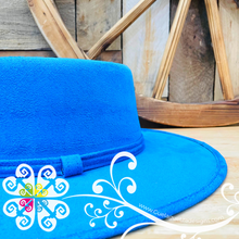Blue Turquoise Golf Orillado Velvet Hat-  Fall Hat