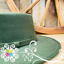 Olive Green Indiana Velvet Hat - Fall Hat