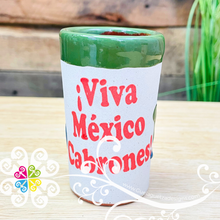 Viva Mexico Cabrones Clay Shot Glass - Set of 4