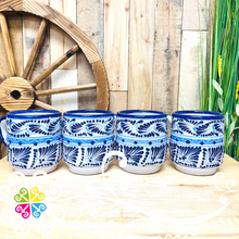 Set of 4 Blue Feathers - Talavera Mug