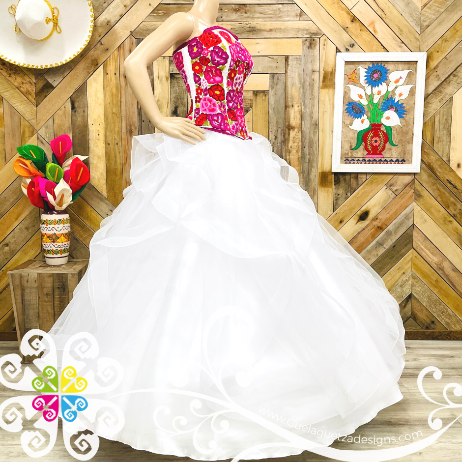 Tehuana Embroider Wedding Dress - CUSTOM ORDER Tehuana Embroider Wedding Dress - CUSTOM ORDER