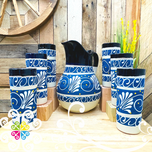 Clay Pitcher Set - 6 Cups