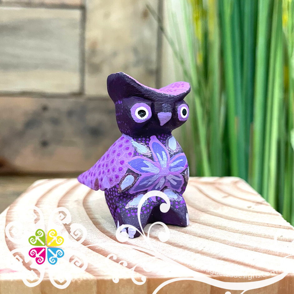 Mini Owl Alebrije Handcarve Wood Decoration Figure