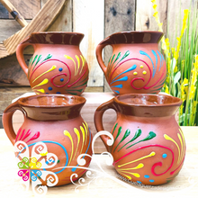 Set of 4 Brown Mexican Clay Mugs - Jarrito Mexicano