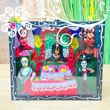 Black Medium  Box Day of the Dead Mexican Decor - Cajita Decorativa Barro Cocido