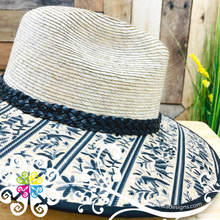 Black and White Otomi - Summer Palm Hat
