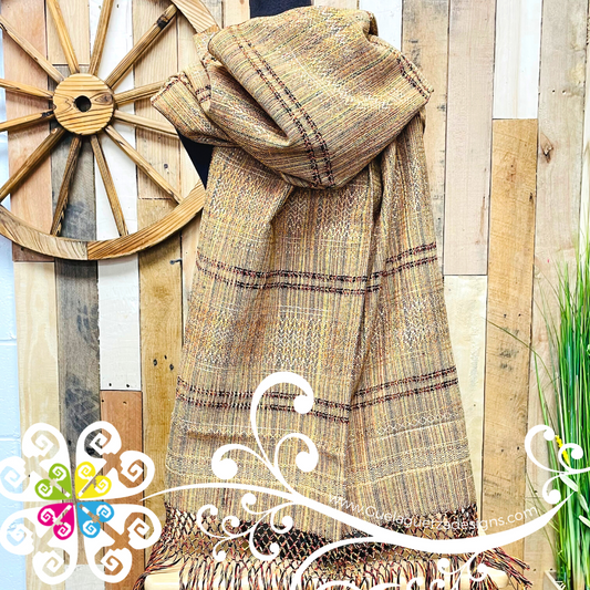 Seda Embroider Scarf- Artisan Pedal Loom Shawl