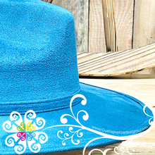 Turkish Blue Indiana Velvet Hat - Fall Hat