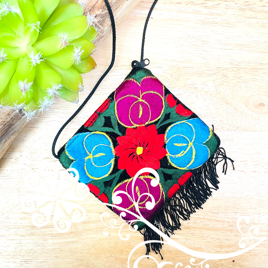 Chiapas Embroidery Velvet Children Crossover Bag