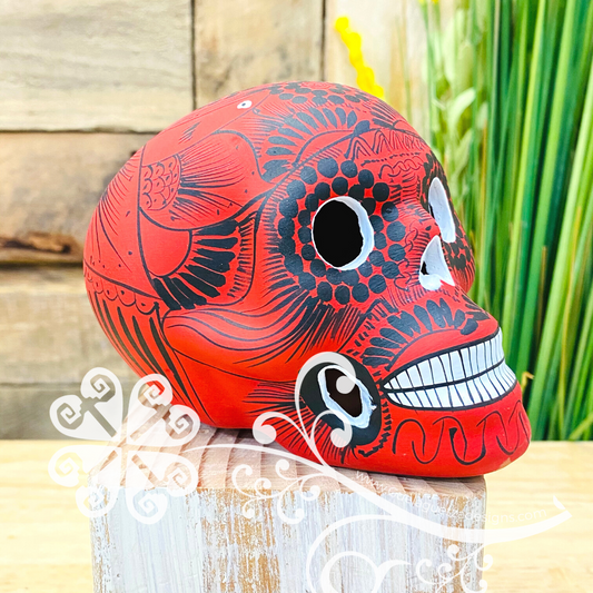 Medium Solid Colors Hand Painted Sugar Skull  - Calaverita Guerrero