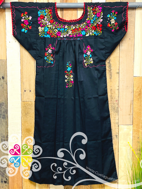 Large Vestido San Antonino Sencilla - Embroider Women Dress