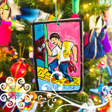 Set of 6 Hojalata Loteria Ornaments - Mexican Christmas