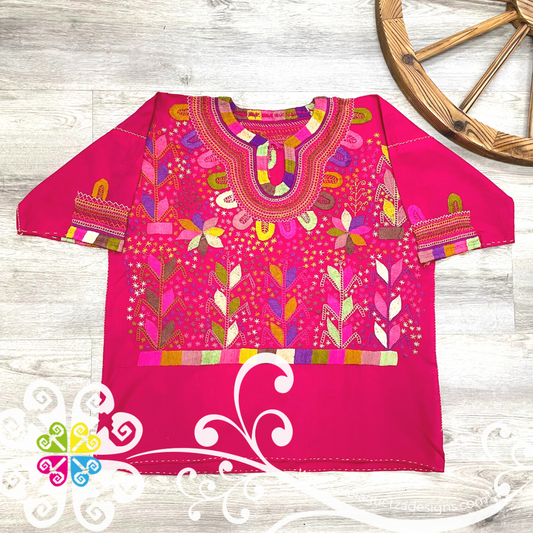 Large Milpa Embroider 3/4 Sleeve Top - Blusa Bordada