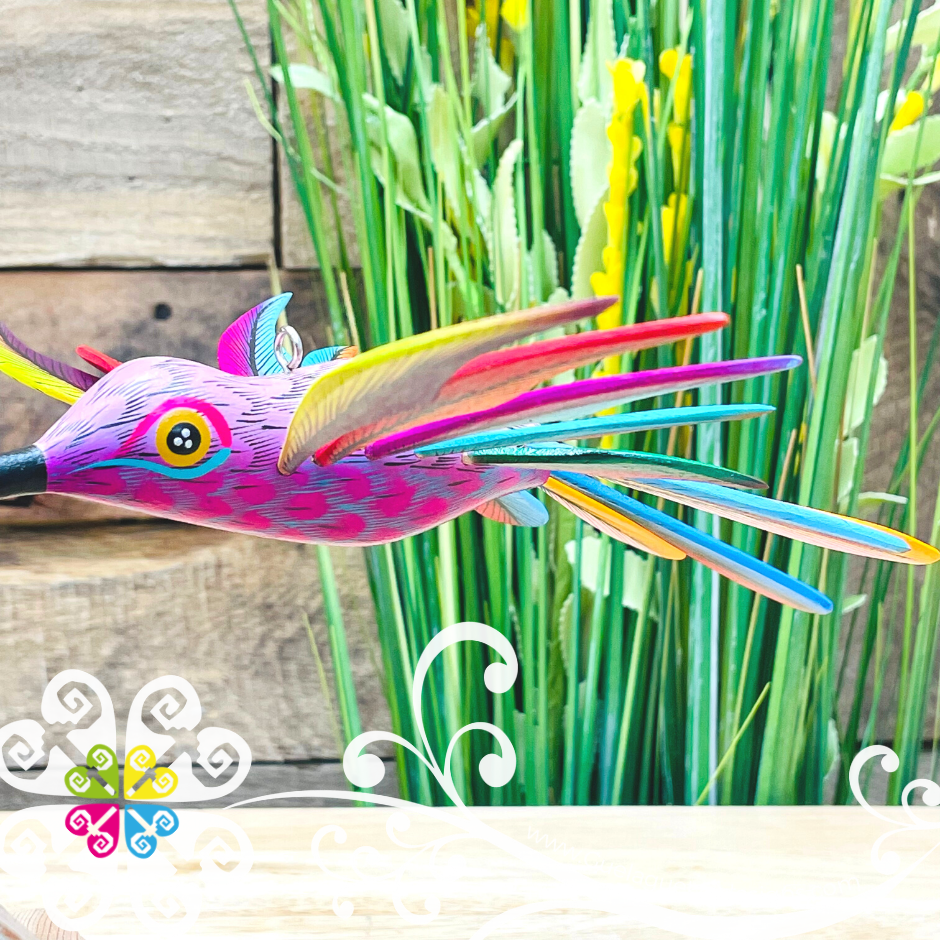 Large Hummingbird Alebrije- Handcarve Wood Decoration Figure